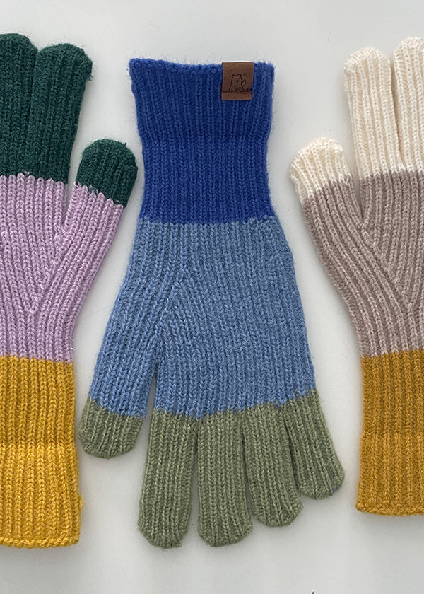 colorblock wool gloves