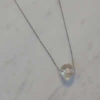 ball crystal necklace / silver